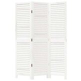 vidaXL Kamerscherm 3 Panel Massief Paulowniahout Wit - 34% Korting
