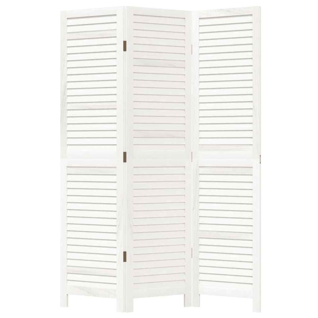 vidaXL Kamerscherm 3 Panel Massief Paulowniahout Wit - 34% Korting