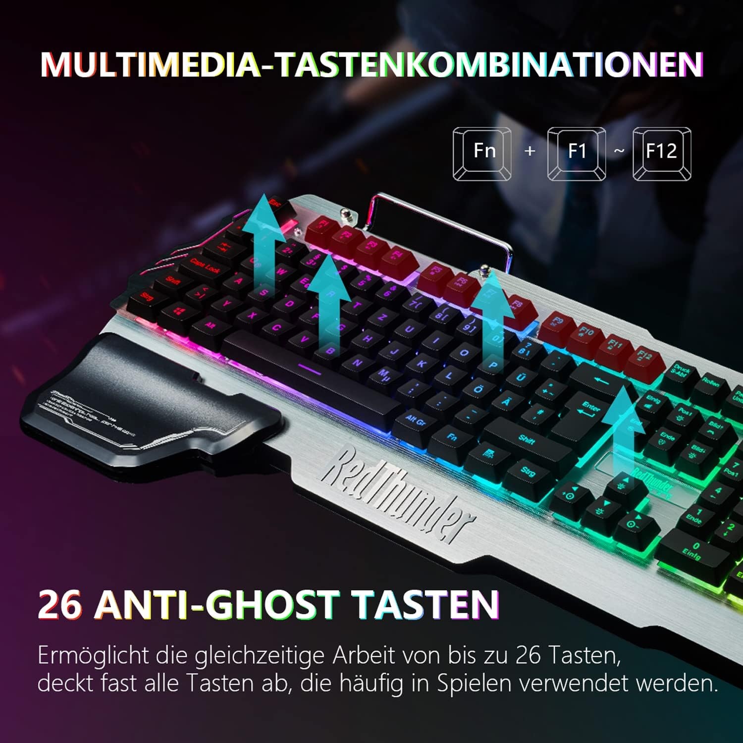 Halfmechanisch QWERTZ Gaming Toetsenbord met RGB - 67% Korting