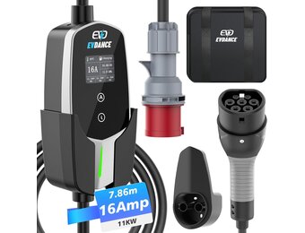 Mobiele Wallbox 11kW (3-fase) - 7.8m Type 2 Kabel - 30% Korting!