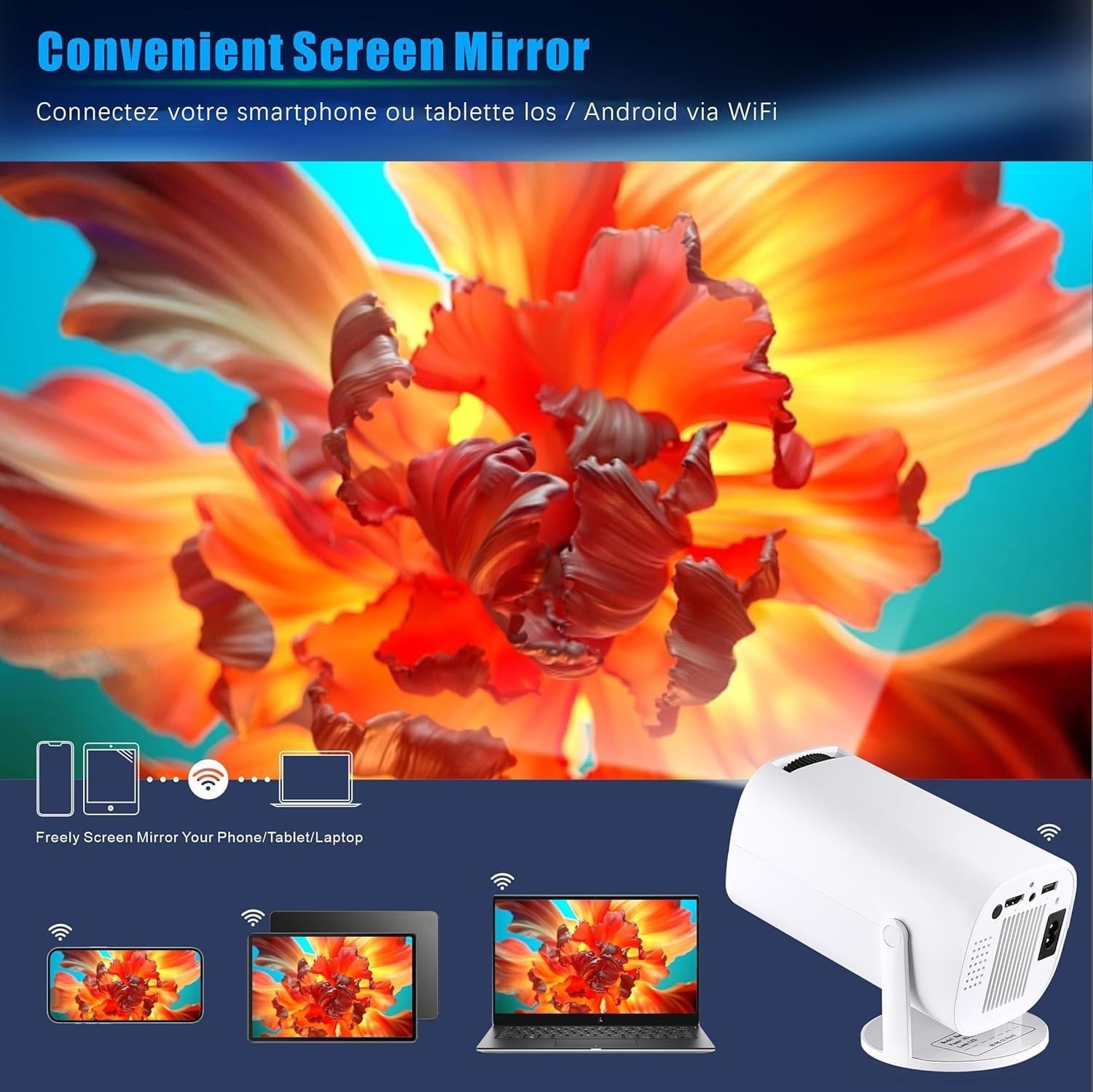 Draagbare Mini Beamer HD 1080p WiFi - 52% Korting!