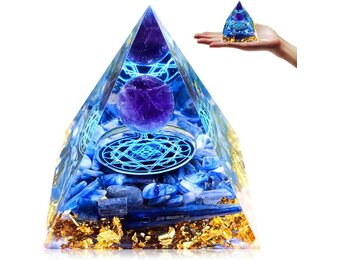 Orgonite Piramide met Blauwe Kristallen Bol - 38% Korting!