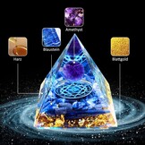 Orgonite Piramide met Blauwe Kristallen Bol - 38% Korting!
