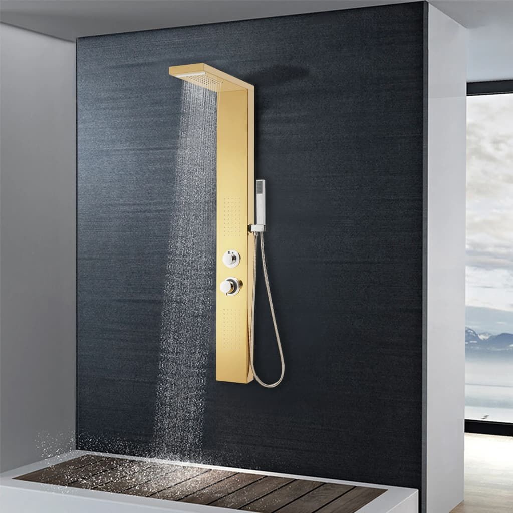 vidaXL Douchepaneel RVS Goudkleurig - 61% Korting!