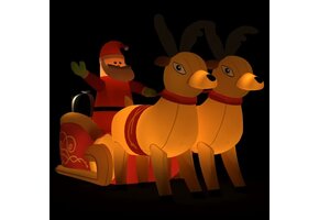 VidaXL Opblaasbare Kerstman & Rendieren LED 130cm - 73% Korting