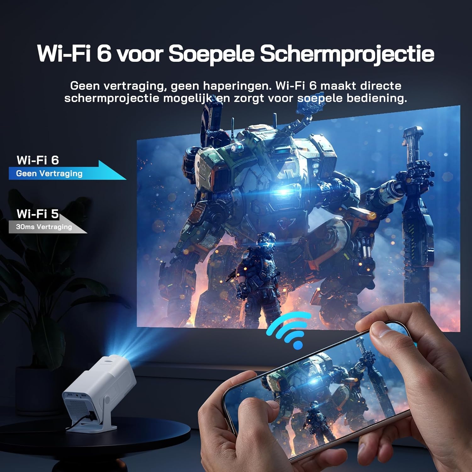 Mini Projector Full HD 1080P met Android - 34% Korting!