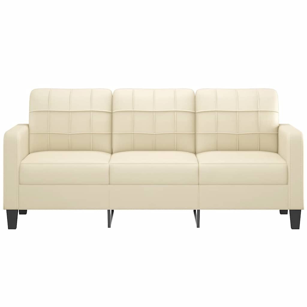 vidaXL Driezitsbank Crème Kunstleer - 35% Korting!