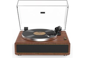 Platenspeler Geel-Bruin met 59% Korting | Bluetooth & Ingebouwde Luidsprekers
