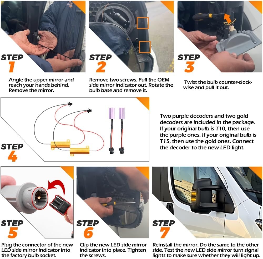 LED Spiegelknipperlichten Fiat Ducato 33% Korting