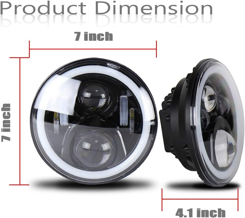 LED Koplampen Defender RHD 7" Wit Angel Eyes - 61% Korting