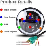 LED Koplampen Defender RHD 7" Wit Angel Eyes - 61% Korting