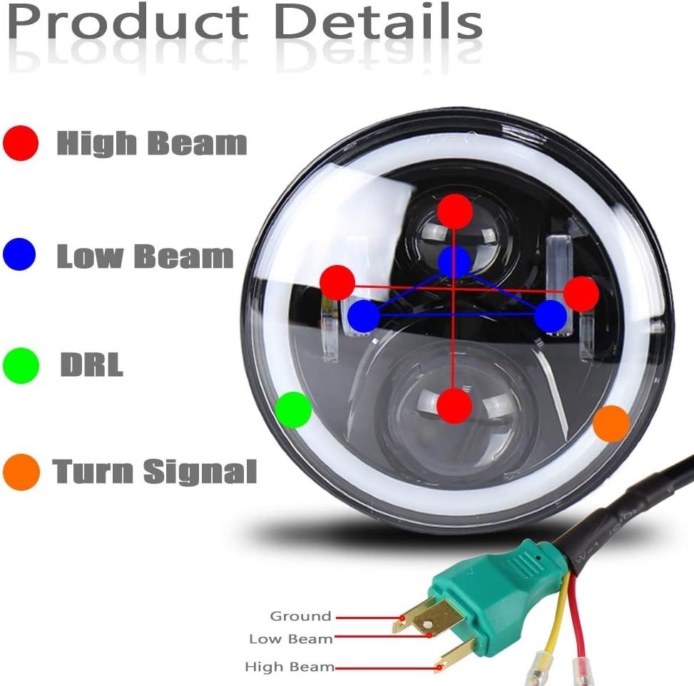 LED Koplampen Defender RHD 7" Wit Angel Eyes - 61% Korting