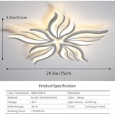 LED Plafondlamp Bloem 75cm Dimbare 48W - 29% Korting