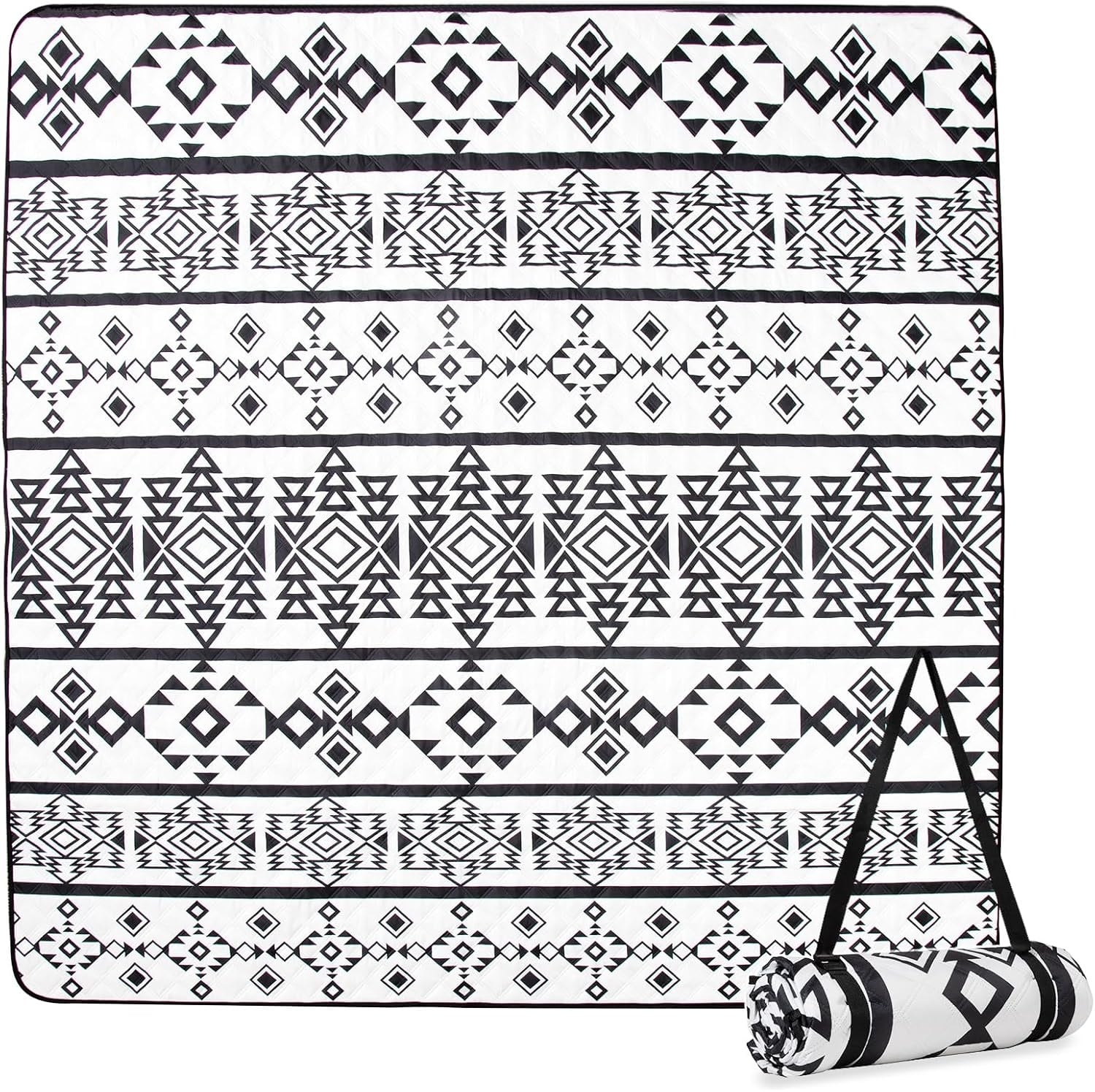 Waterdichte Picknickdeken 200x200cm - Zwart/Wit - 70% Korting!