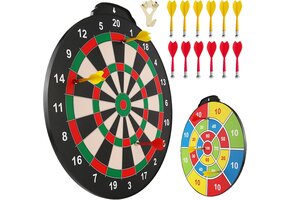 Magnetisch Dartbordset 45,7cm | 70% Korting | Dubbelzijdig | 12 Darts