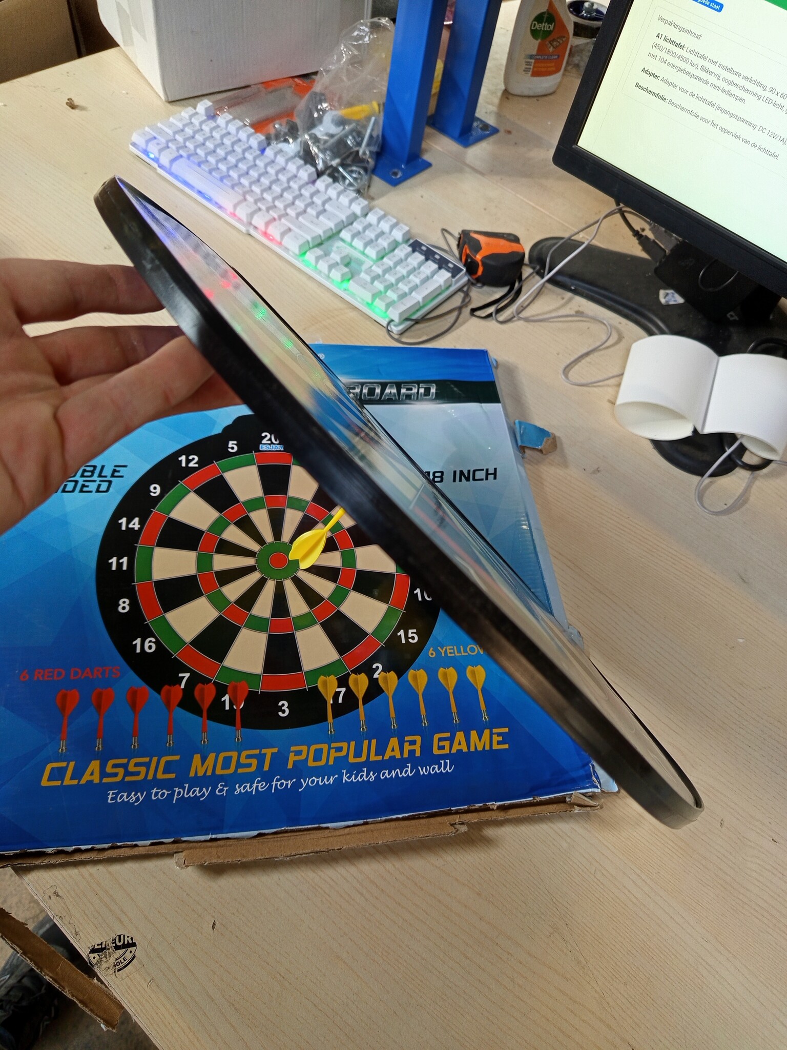 Magnetisch Dartbord Dubbelzijdig 45,7 cm met 12 Veilige Darts voor Kinderen Binnen & Buiten