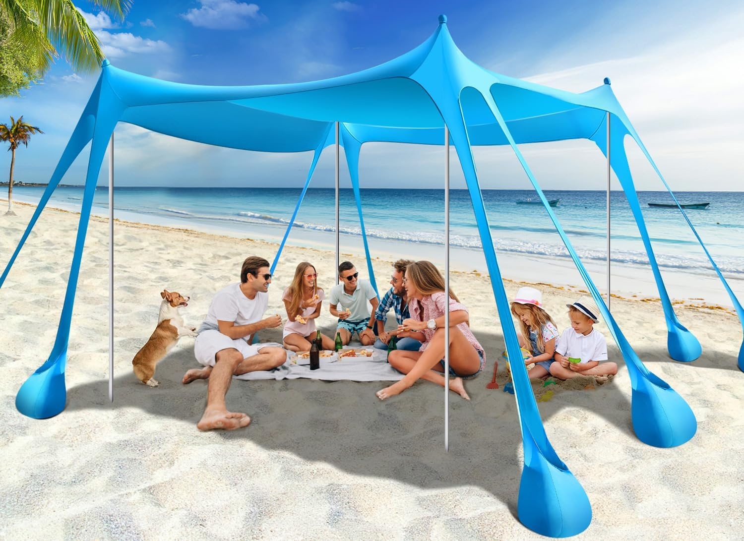 Strandtent Strandschelp UV 50+ met 30% Korting - Hemelsblauw