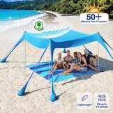 Strandtent Strandschelp UV 50+ met 30% Korting - Hemelsblauw