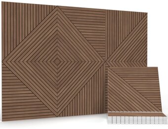 Akoestische Wandpanelen Zelfklevend Teak 6 Stuks - 30% Korting!