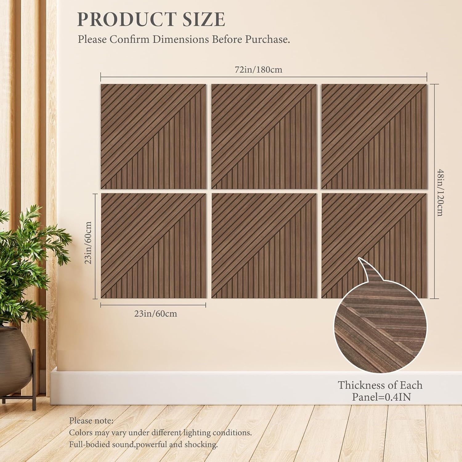 Akoestische Panelentegels Teak - 6 Stuks - 58% Korting