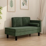 Donkergroene Fluwelen Chaise Longue - 35% Korting