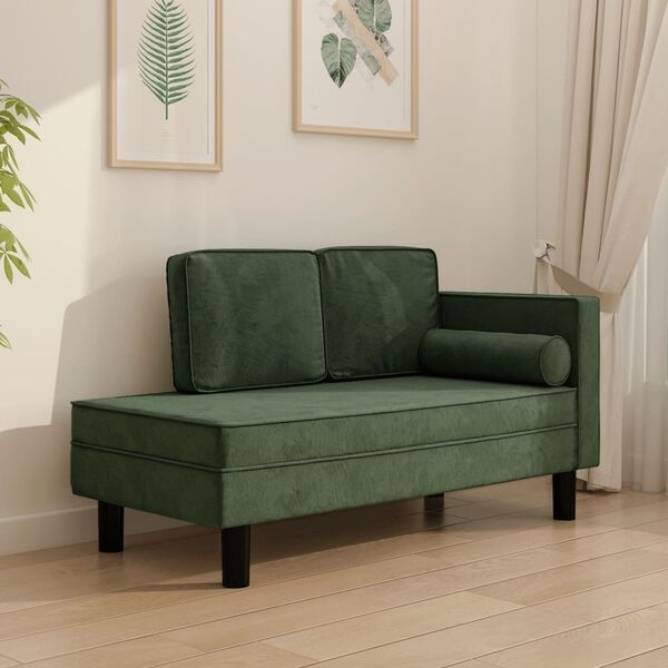 Donkergroene Fluwelen Chaise Longue - 35% Korting