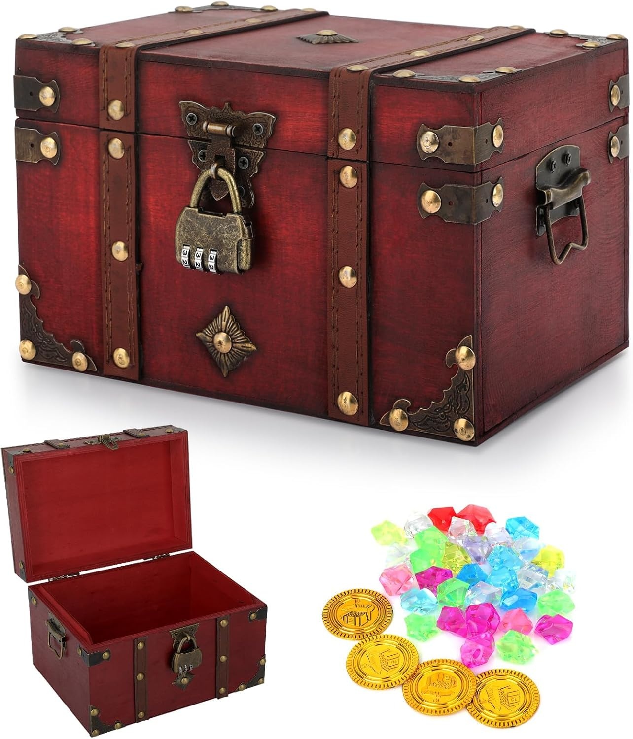 Boekensafe met Cijferslot - Hout & Leer - 50% Korting