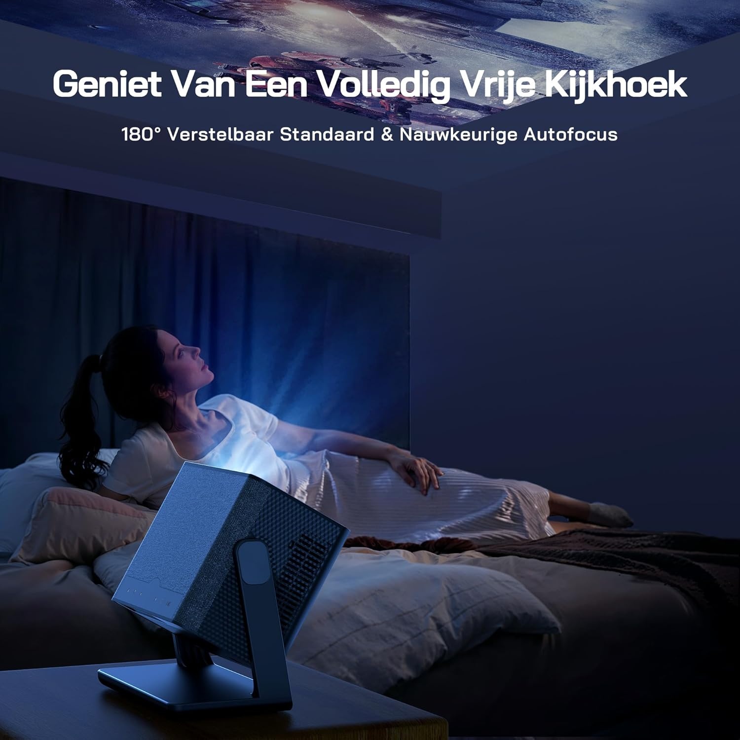 4K Smart Beamer: 28000 Lumens, Netflix, Autofocus - 54% Korting!