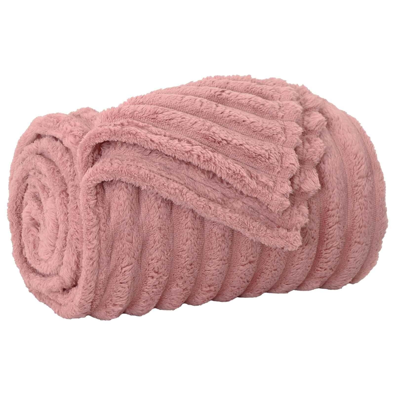 Roze VidaXL Gooi Deken Fleece 270x240 cm - 58% Korting!