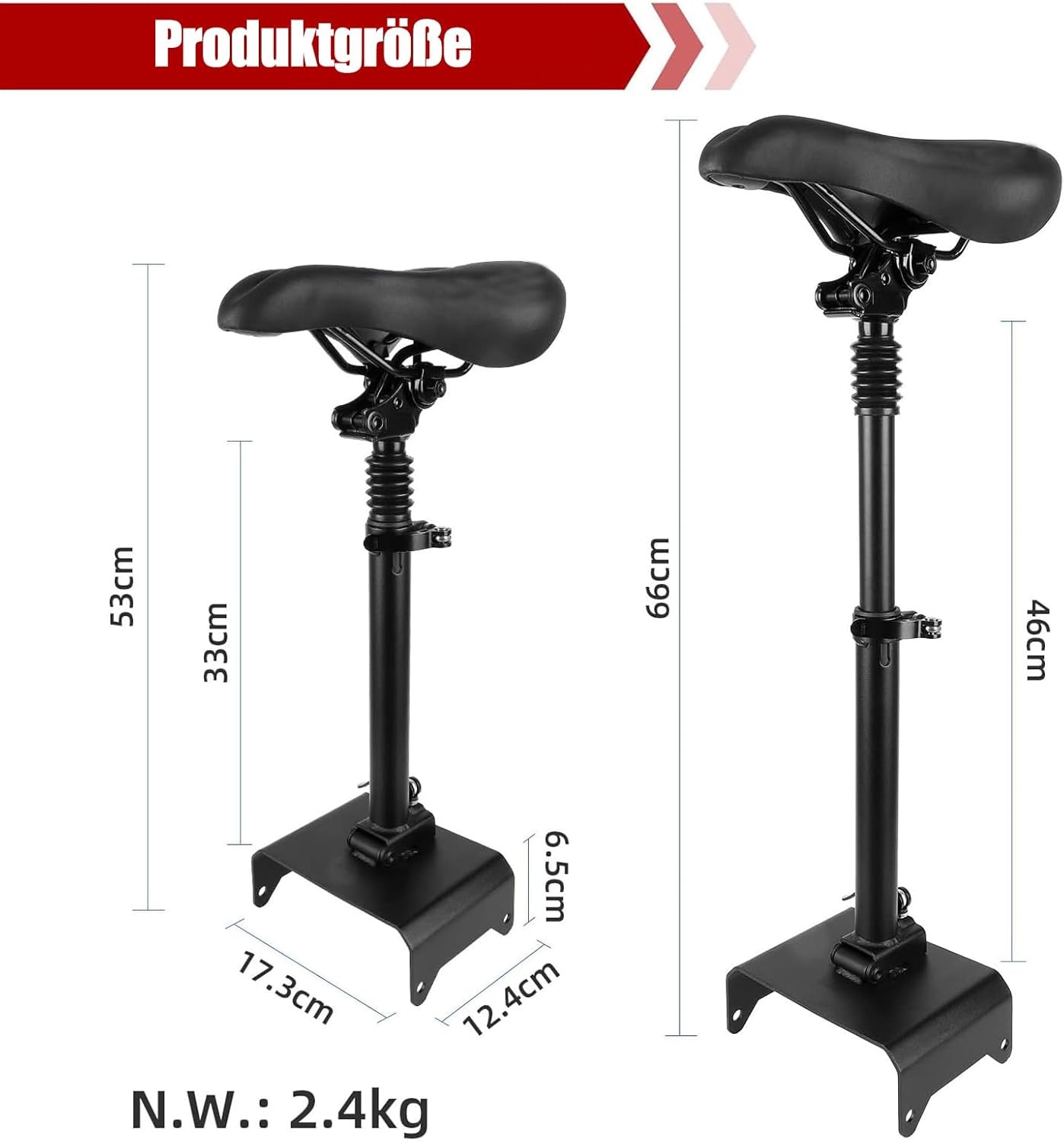 Verstelbaar Scooter Zadel (29% Korting) - 46-70cm