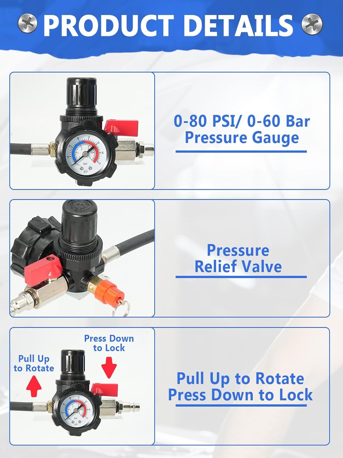 Luchtlek Detector Set Turbosysteem 9-delig voor Intercoolers & Drukleidingen, 30-90 mm adapters, 0-6 bar