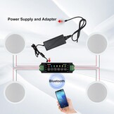 Inbouw Plafondluidsprekers 6.5 inch 600W 2-weg Bluetooth 4 stuks voor thuisbioscoop, woonkamer, kantoor