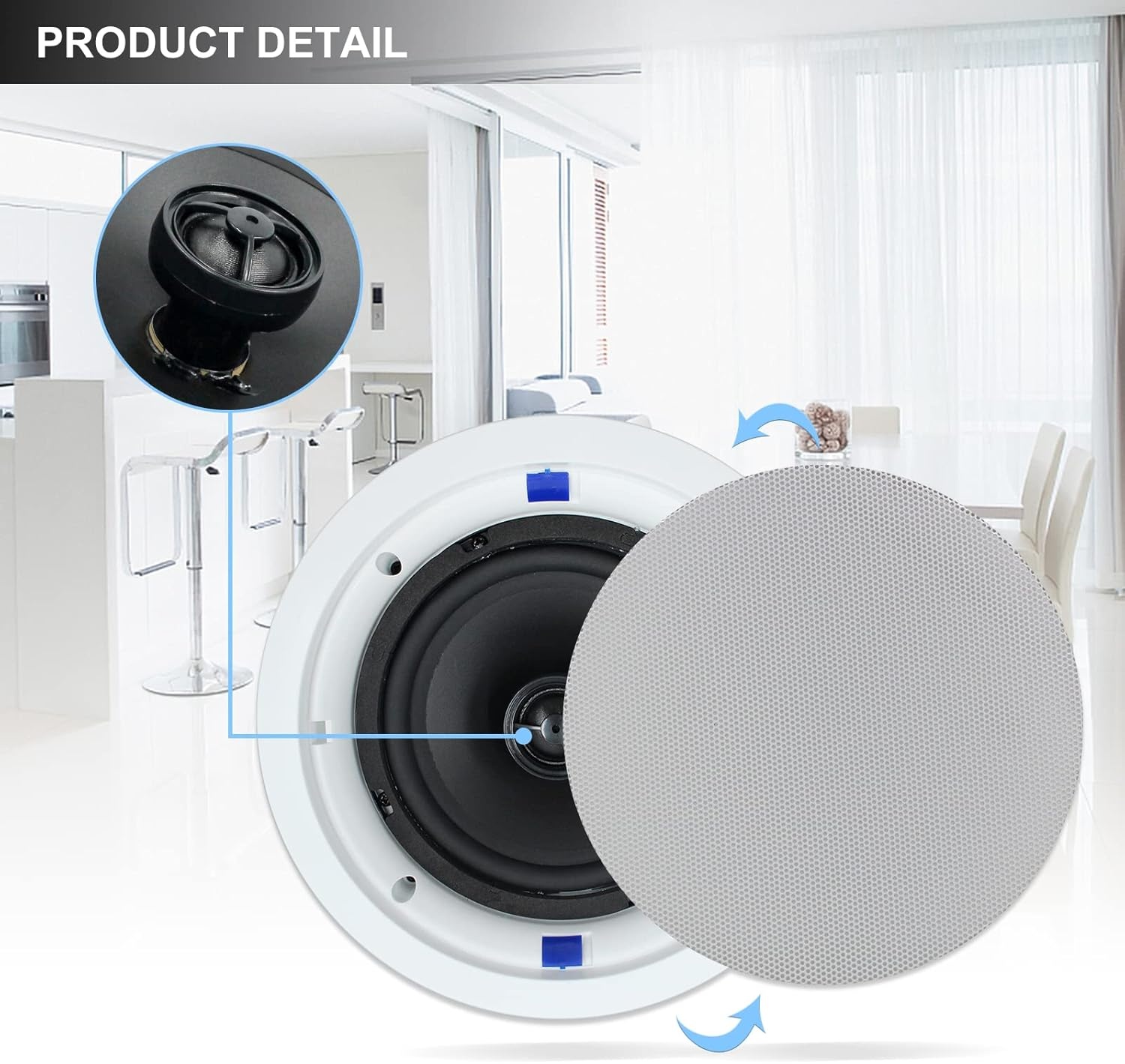 4x Plafondluidsprekers 600W met Bluetooth 6.5" - 62% Korting