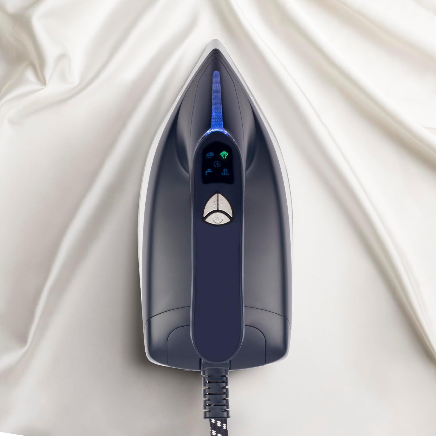 Stoomstrijkstation 2200W, 120 g/min stoom, 5,5 bar, verticale stoom, keramische zoolplaat, automatische uitschakeling, blauw