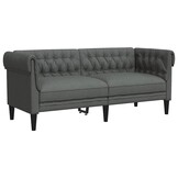 vidaXL Tweezitsbank Chesterfield-stijl stof donkergrijs