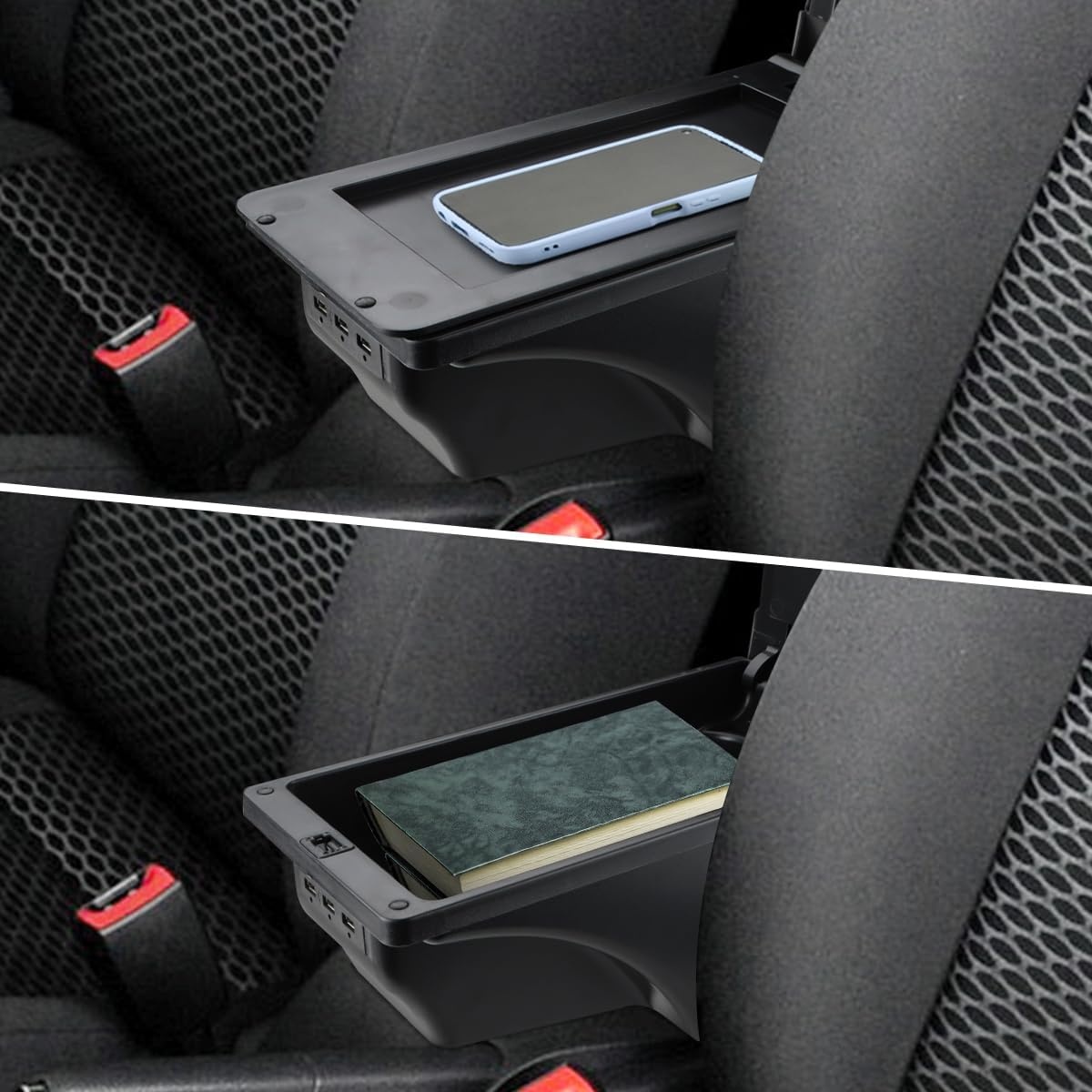 Armsteun Console voor VW Golf 6 MK6 (2008-2013) met 3 USB Oplaadpoorten