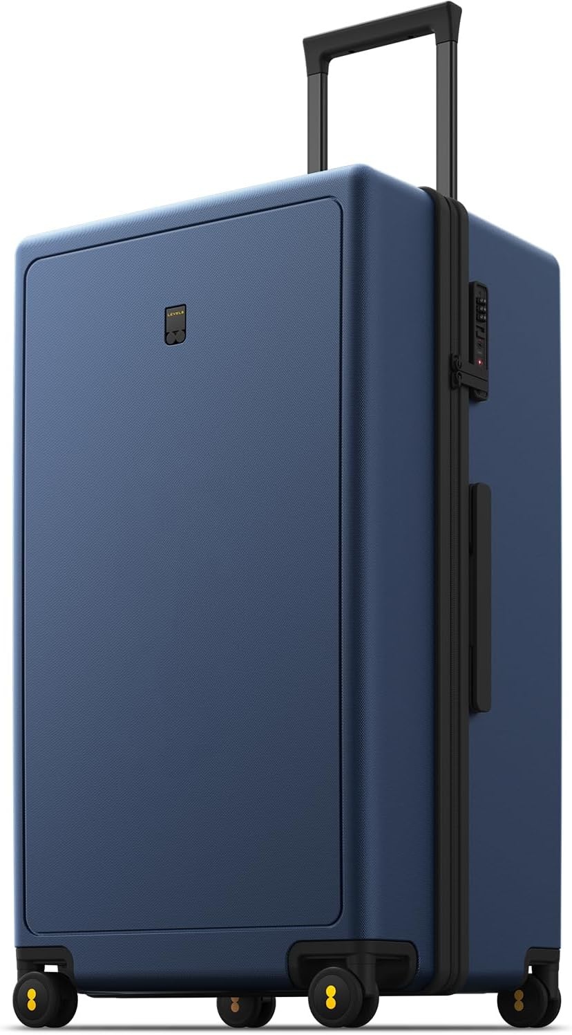Blauwe Lichtgewicht Koffer met 8 Wielen & TSA-slot - 37% Korting!