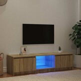 vidaXL Tv-meubel LED-verlichting 140x40x35,5 cm gerookt eikenkleurig