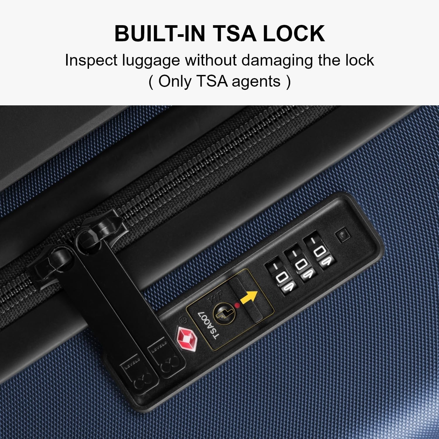 Blauwe Lichtgewicht Koffer met 8 Wielen & TSA-slot - 37% Korting!