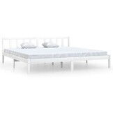 Massief Grenen Bedframe Wit 200x200 cm - 77% Korting