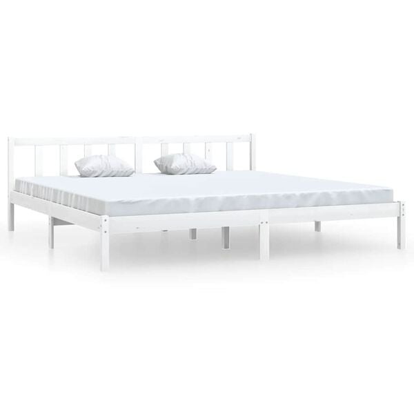 Massief Grenen Bedframe Wit 200x200 cm - 77% Korting