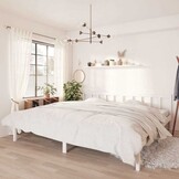 Massief Grenen Bedframe Wit 200x200 cm - 77% Korting