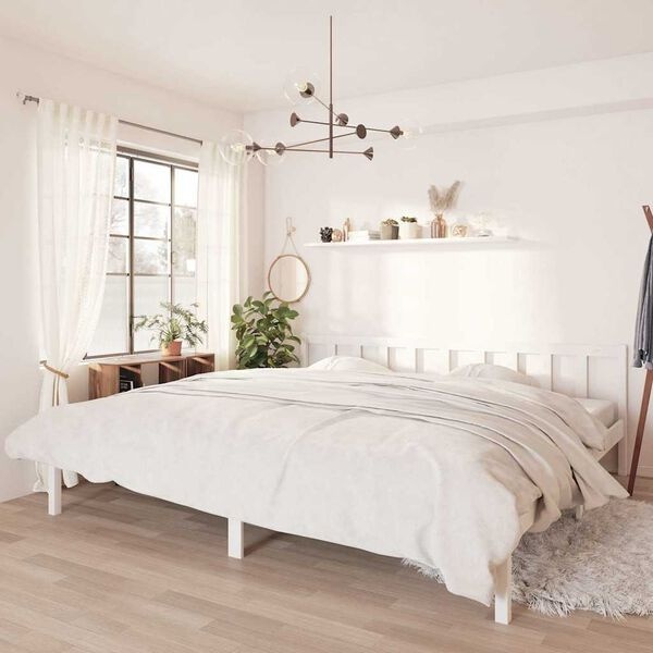 Massief Grenen Bedframe Wit 200x200 cm - 77% Korting