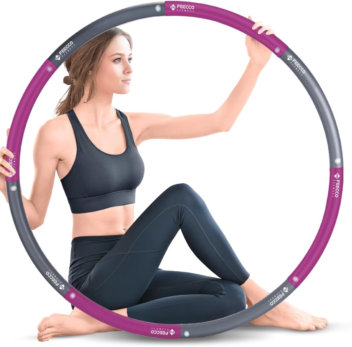 Fitnesshoepel met Gewicht | 55% Korting | Verstelbaar 1-2.3kg | 8 Delen