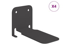 VidaXL Zwevende Planken Zwart Metaal - 4 Stuks - 38% Korting