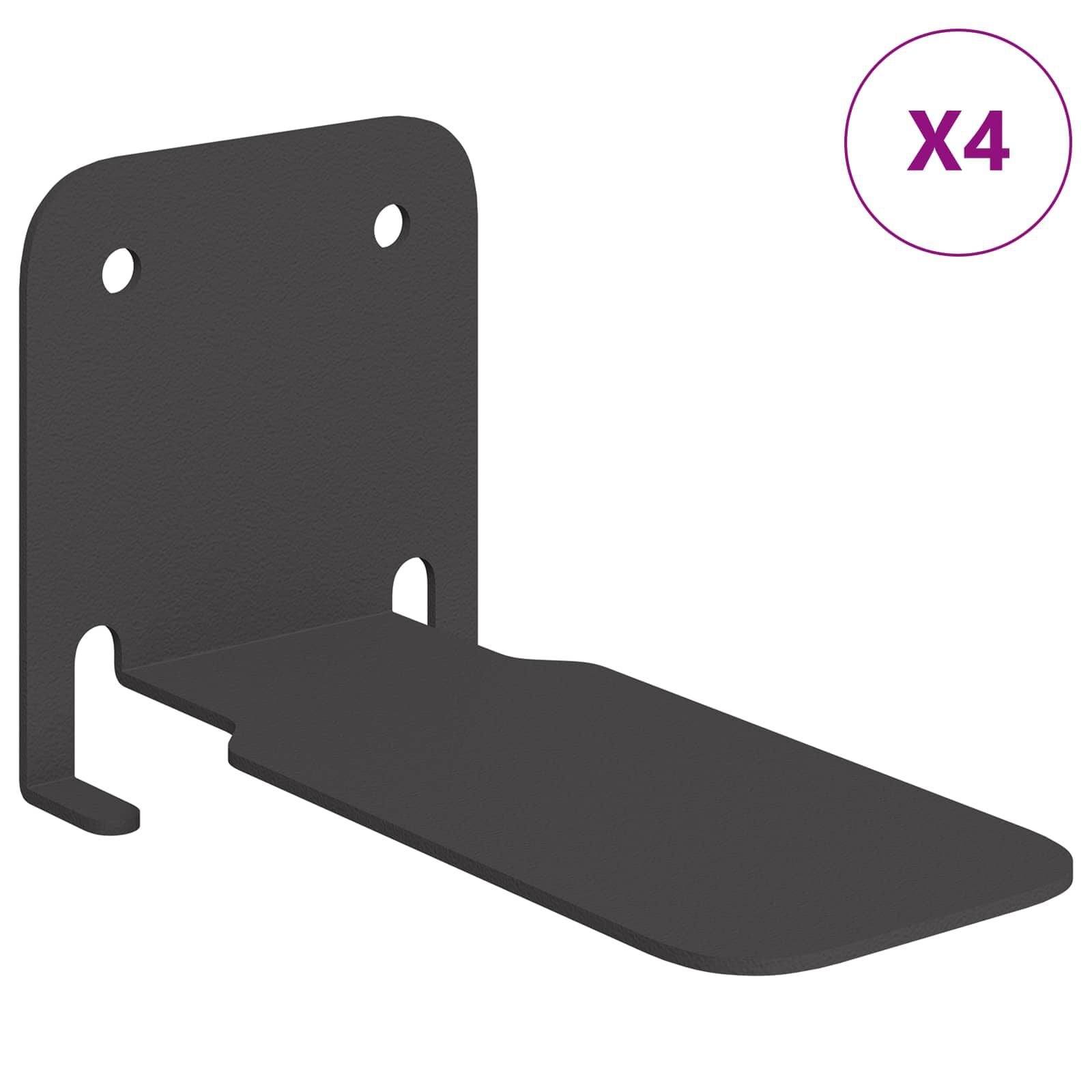 Set van 4 Zwevende Planken Zwart Metaal - 56% Korting