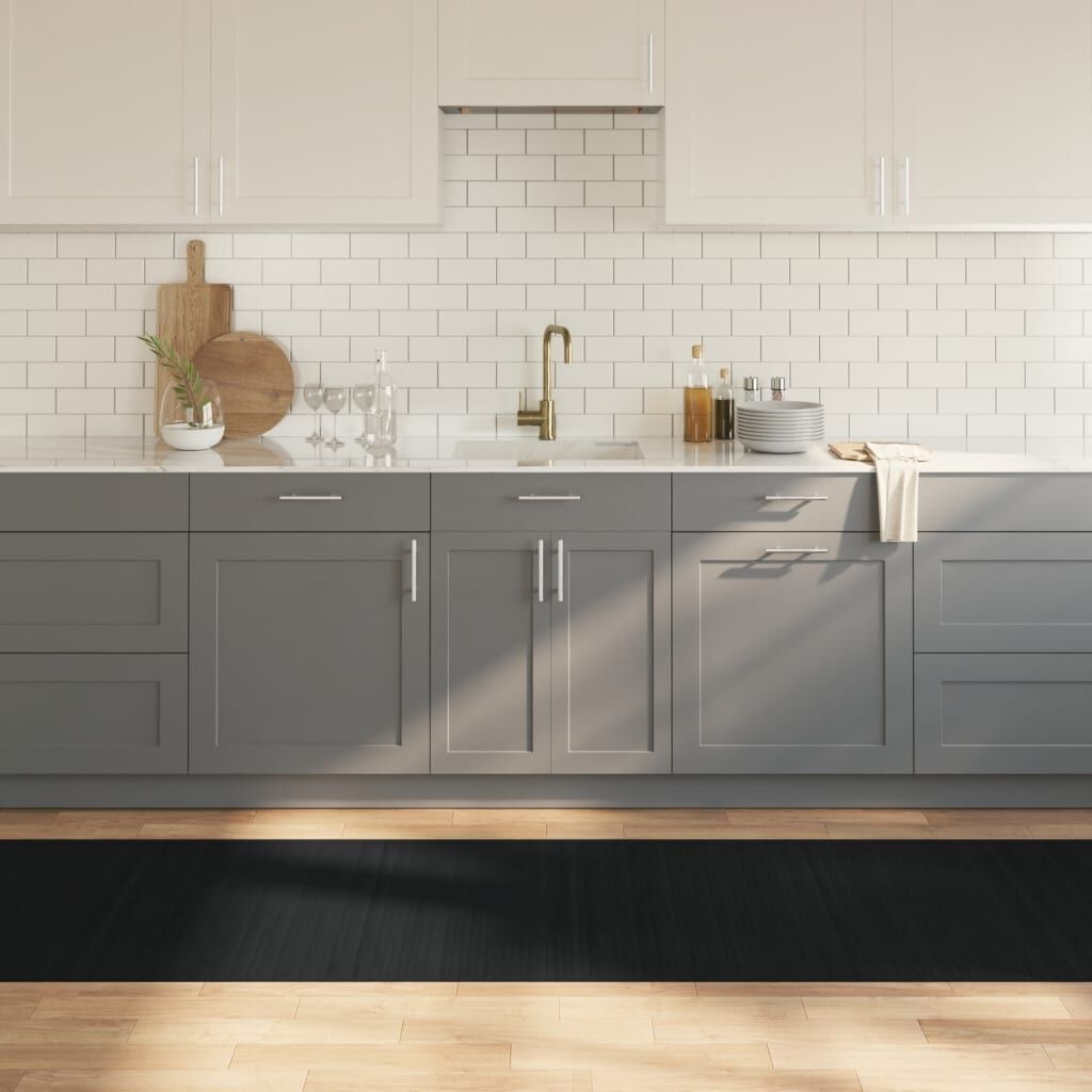 VidaXL Bamboe Vloerkleed Zwart 80x300cm - 50% Korting!