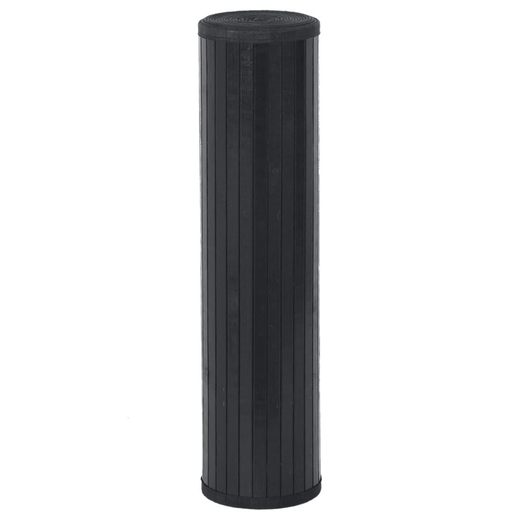 VidaXL Bamboe Vloerkleed Zwart 80x300cm - 50% Korting!