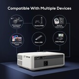 AKIYO O8 4K Projector: 20000 Lumen WiFi 6 Bluetooth, 300" Beeld, Home Theater met Zoomfunctie