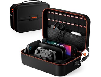 Nintendo Switch 2 Draagtas Hardcase - All-in-One Opbergtas met 20 Game Card Slots & 4 Duimgrepen - Volledige Bescherming voor Console & Accessoires